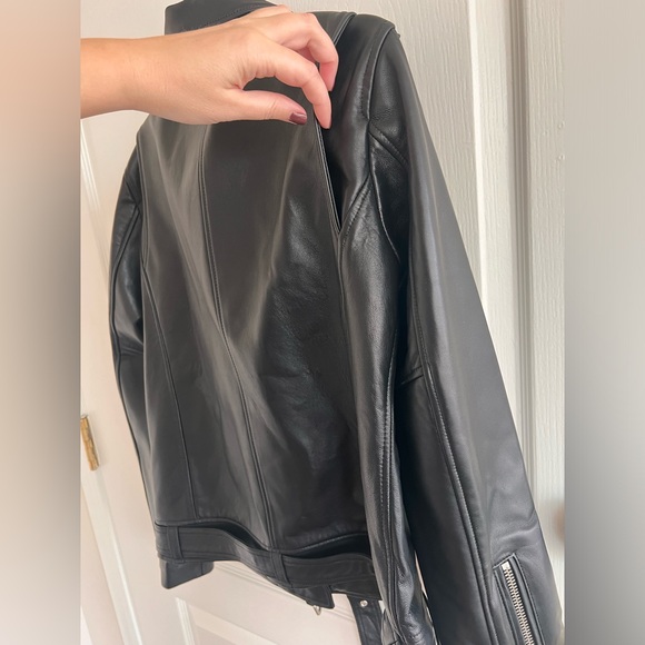 ☑️SOLD☑️ Ena Pelly Oversized New Yorker Biker Jacket in Black & Silver - Picture 15 of 16